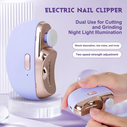 3 in 1 Automatic Electric Nail Clipper with Polishing, Electric Nail Clippers for Adults Seniors, Electric Baby Nail Clippers, Nail Filer Electric, Electric Nail Clipper, Nail Trimmer(Purple)