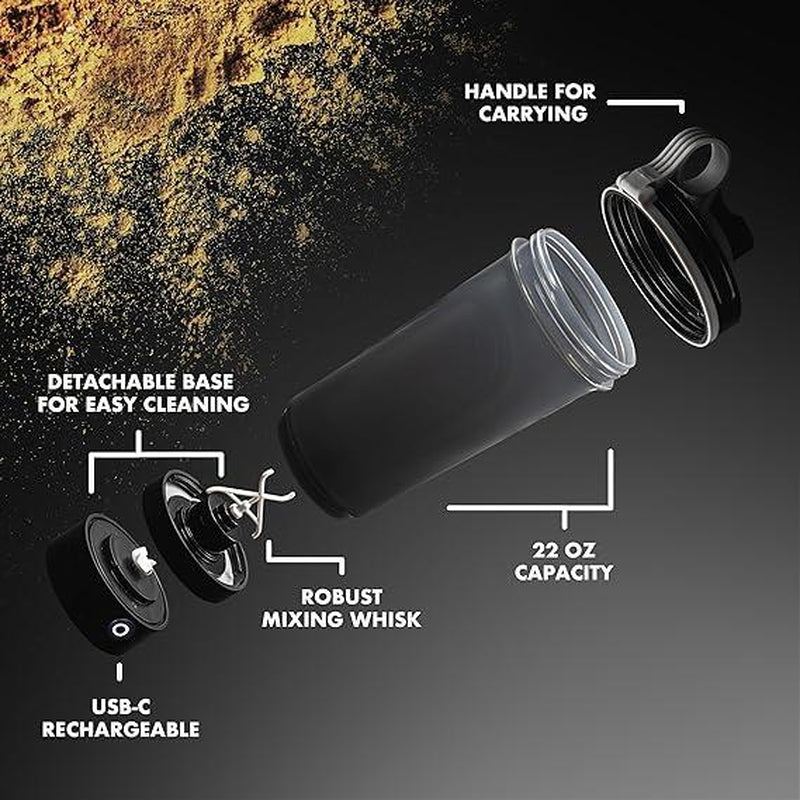 Portable Blender 22Oz USB Rechargeable Blender for Protein Shakes Pre Workout Greens Coffee Pancake Mix Cocktail One-Key Stirring Intelligent 30-Second Automatic System Powerful High-Speed Vortex Easy to Clean Quiet Mixing Leak-Proof Sealing