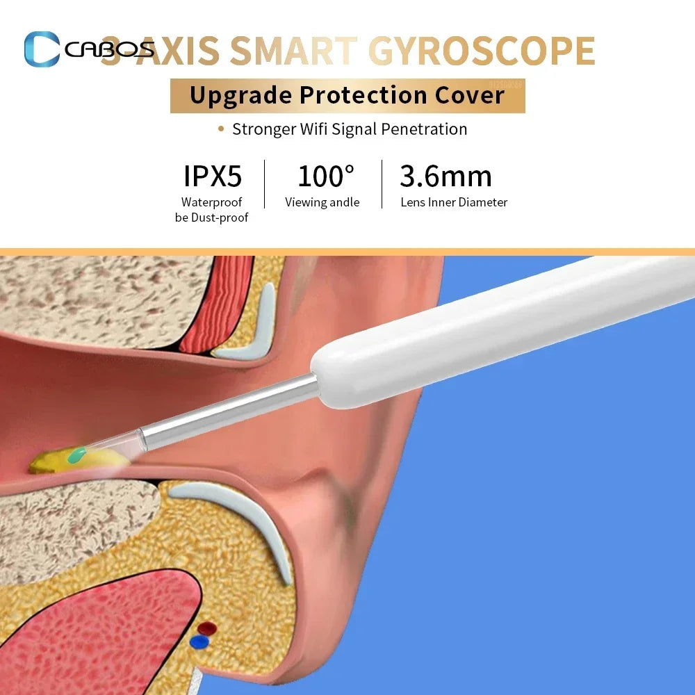 Smart Visual Ear Cleaner HD Ear Sticks Otoscope USB C Charging Endoscope Wax Removal Tool Earpick Mini Camera HD Earpick Gifts